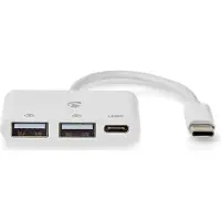 Nedis Usb-hub Fresh Green Box 1x Usb-c - 1x Usb-c / 2x Usb 2.0 A Vrouwelijk Wit