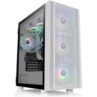 Thermaltake CA-1T9-00M6WN-01 Midi-tower PC-behuizing Wit 3 voorgeïnstalleerde LED-ventilators, LCS-compatibel, Zijvenster, Geschikt voor DIY-waterkoeling,