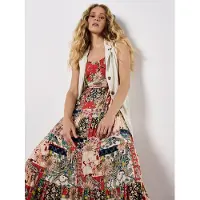 Apricot Zomerjurk marine / geel / abrikoos / oranjerood