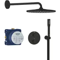 GROHE Regendoucheset Precision Inbouw Thermostaat Perfect Doucheset met Rain Mono 310 Rond Mat Zwart