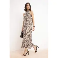 Trendyol Mouwloze maxi-jurk met dierenprint voor dames, casual/dagelijks, A-lijn