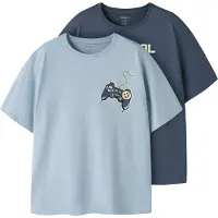 Name it Shirt 'NKMVICTOR' navy / lichtblauw / bruin / pasteelgeel