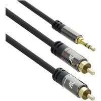 ACT AC3607 High Quality Audiokabel | 1x 3,5mm Stereo Jack Male - 2x Tulp Male | 5 meter