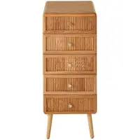 CALICOSY - Ladekast met 5 lades en latten front H100 cm - AVA
