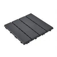 SoBuy Kunststof Vloertegels Zwart - Kliksysteem - Antislip Houtlook - Draagkracht 113 kg