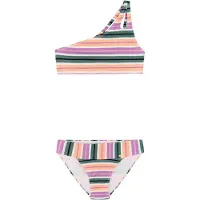 Protest one shoulder bikini PRTGOGO JR roze/groen/wit Meisjes Polyester - maat 176