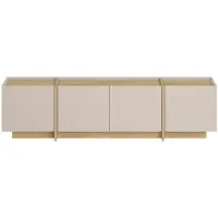 CALICOSY Tv-meubel met 4 deuren in kasjmierdecor en saffier eiken l180 cm onyx