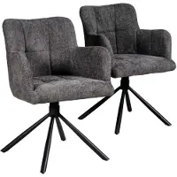 WEBER INDUSTRIES Set van 2 MILA draaibare eetkamerstoelen / Donkergrijs