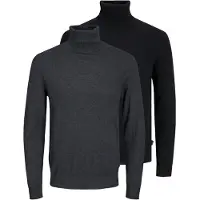 Jack & Jones Trui 'Emil Knit' zwart gemêleerd