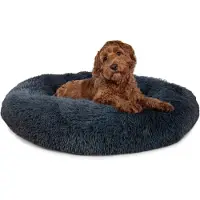 Paco Home Paco - Pluche Honden- en Kattenkussen - 80cm - Rond - Antraciet