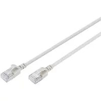 Digitus DK-1632-A-100S RJ45 Netwerkkabel, patchkabel CAT 6A, Kabel F/FTP 10 m Grijs Flexibel, Extreem dun, Halogeenvrij 1 stuk(s)