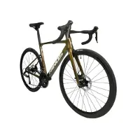 RINOS Odin 1 Carbon Road - RaceFiets - met Shimano SORA 18 versnellingen en schijfremmen - lichte fiets voor dames en heren - 700 x 40C - Kameleon Goud Groen XS- 50