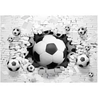WALLARENA - Fotobehang - 300x210 cm - 3D voetbal thema voor jongens, vliesbehang