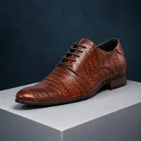 Lureaux Brown Reptile - - Nette Kleurrijke Schoenen Met - Of Zonder - Print - Heren