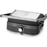 Emerio Contactgrill - Tosti Apparaat - Grilloppervlak 23x14,5cm - Panini Grill - Tosti IJzer CG-130861 - RVS / Zwart