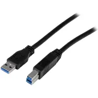 StarTech.com .com 1 meter gecertificeerde USB 3.0 SuperSpeed kabel, type A naar type B - Zwart - 1 x USB type A stekker - 1 x USB type B stekker - Zwart