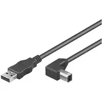 Microconnect USBAB3ANGLED, 3 meter, USB A, USB B, USB 2.0, zwart