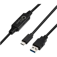 Microconnect USB3.1CA5AMP, 5 meter, USB-C, USB-A, USB 3.2 Gen 1 (3.1 Gen 1), zwart