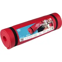 Umbro Yoga Mat - 190 x 58 x 1 CM - met Transport Band - Extra Soft en 1 CM Dik - Anti-Slip Fitness Mat - Rood