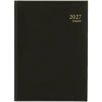 Brepols Euro Lima dagagenda met uurindeling 2027 zwart (1 dag per pagina) 6-talig