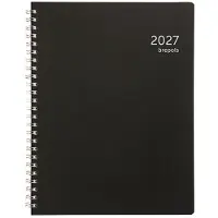 Brepols Timing Recycled PP weekagenda met uurindeling 2027 zwart (1 week per 2 pagina's) 4-talig