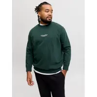 Jack & Jones Trui Plus Size donkergroen opdruk