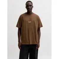 Jack & Jones Shirt 'JJESoho' chocoladebruin / wit