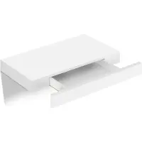Woltu Zwevende Wandplank met Lade - MDF Wit - 60x20x10 cm