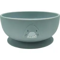 Trixie Kom met zuignap - Mr. Shark - Schaaltje - Kinderservies - Voor baby's vanaf 4 maanden - van Siliconen - Geschikt voor de Vaatwasser