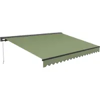 Oviala - Half-intrekbare zonnescherm van 2,50x2m in cactusgroen - Brehat