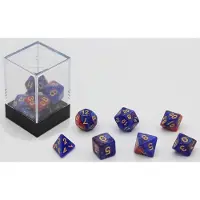 HOT Games Dobbelstenen Stardust Blauw/Rood 7set