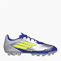 Adidas Herenschoenen F50 League Messi La Vida Rapida AG Kunstgras Voetbalschoenen Silver Metallic/Solar Yellow/Lucid Blue