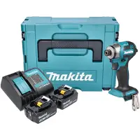 Makita DTD 173 STJ accu slagmoersleutel 18 V 180 Nm 1/4" borstelloos + 2x oplaadbare accu 5.0 Ah + lader + Makpac