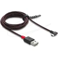 DeLOCK EASY-USB 2.0 kabel, Type-A stekker naar USB Type-C stekker, schuin, links/rechts, 2 meter, zwart