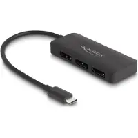 DeLOCK USB Type-C splitter (DP Alt Mode) naar 3 x DisplayPort, MST 4K 60 Hz