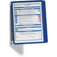 Durable Wandhouder | 5 zichtpanelen | donkerblauw | met profielframef. | 1 stuk - 555107 555107