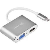 Silverstone Technologie SilvStone SST-EP16C zilver/wit Zum (USB 3.1, HDMI, VGA, 10 cm), Data + Video Adapter, Wit