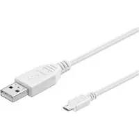 Microconnect USBABMICRO5W, 5 meter, USB-A, Micro-USB B, USB 2.0, Wit