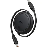 Baseus USB-C naar USB-C oprolbare kabel - Zwart - 1 meter - 60 Watt