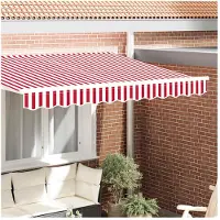 vidaXL vervangende markies volant Rood en Wit 230 x 20 cm Polyester