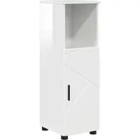 vidaXL Badkamerkast Hoogglans wit 30 x 35 x 95 cm Bewerkt hout, Metaal