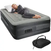 ML-Design Luchtbed Dario | fluweel grijs 196x97x47 cm bedaccessoires | NADUVI