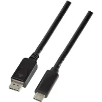 Logilink USB-C / DisplayPort Adapterkabel USB-C stekker, DisplayPort-stekker 1.80 m Zwart UA0335 4K UHD USB-C-displaykabel