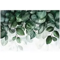 WALLARENA - Fotobehang - 150x105 cm - groene hangende bladeren fototapet voor slaapkamer en salon van vliesbehang