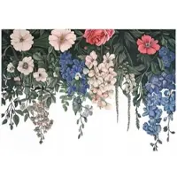 WALLARENA - Fotobehang - 200x140 cm - Fototapete met hangende bloemen en bladeren voor slaapkamer en salon, vliesbehang