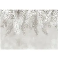 WALLARENA - Fotobehang - 250x175 cm - Fototapete met palmbladeren en veren voor slaapkamer en woonkamer
