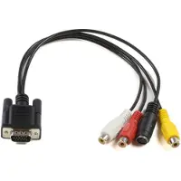 Microconnect VGA (HD15) naar S-Video & RCA Video Adapter Kabel 0,2 Meter Zwart Full HD