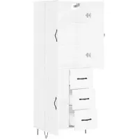 vidaXL Hoge kast 69,5x34x180 cm bewerkt hout wit