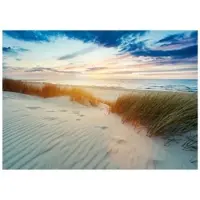 WALLARENA - Fotobehang - 350x250 cm - Fototapete van strand, zee en duinen voor slaapkamer en woonkamer