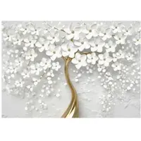 WALLARENA - Fotobehang - 150x105 cm - 3D bloemen boom voor slaapkamer woonkamer vliesbehang